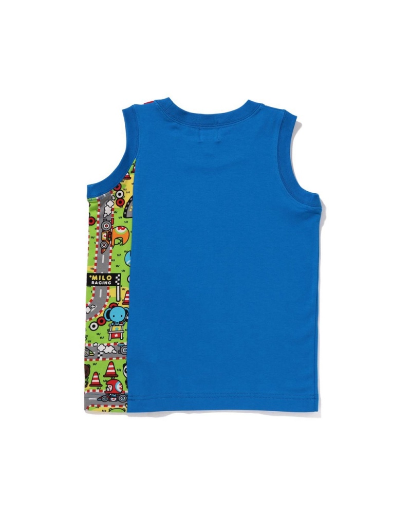 Hauts Bape Baby Milo Racing Tank Bleu Enfant | AOO-19057288